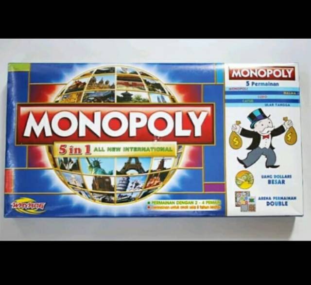 Monopoli Internasional 5in1 mainan Monopoly