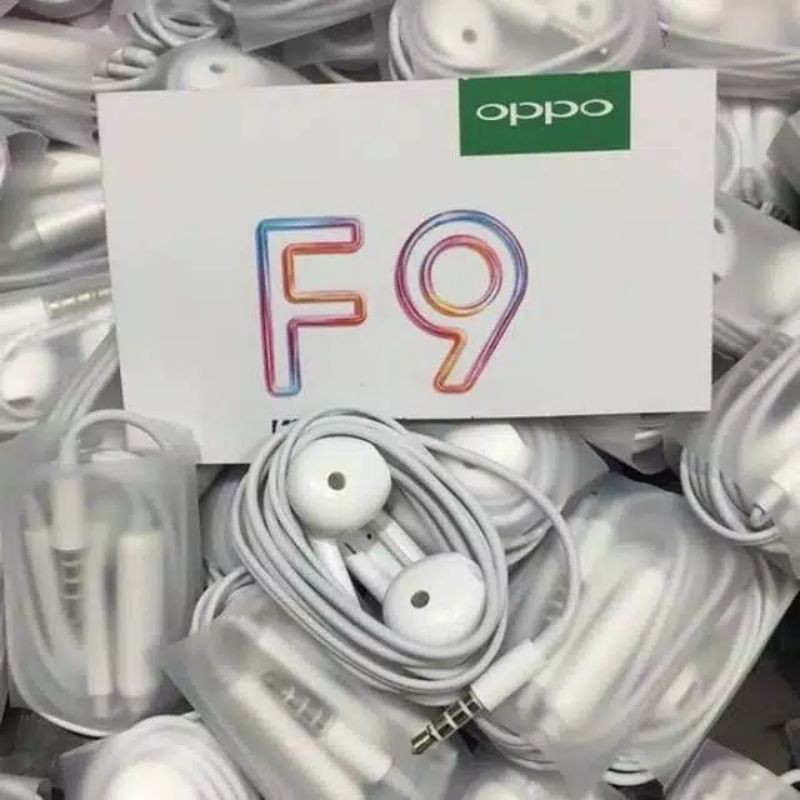 Handsfree HEADSET OPPO F9 ORIGINAL CABUTAN GRAND A ( Putih )