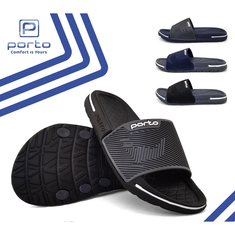 Porto 1041 Sandal Selop Kokop Karet Pria