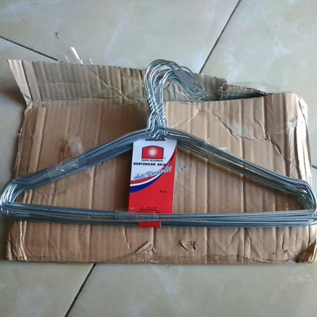 Gantungan Baju Hanger Kawat Laundry 1 Ikat Isi 10 Pcs