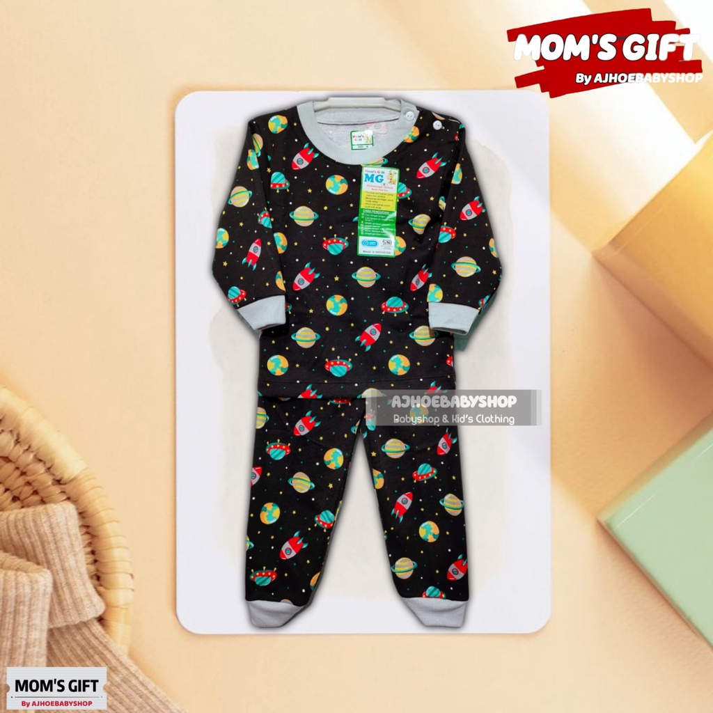 3 PCS | MOM'S GIFT KATUN ASLI 100 % Setelan Baju Pendek Celana Panjang SETELAN  MOM'S GIFT mirror velvet art 259