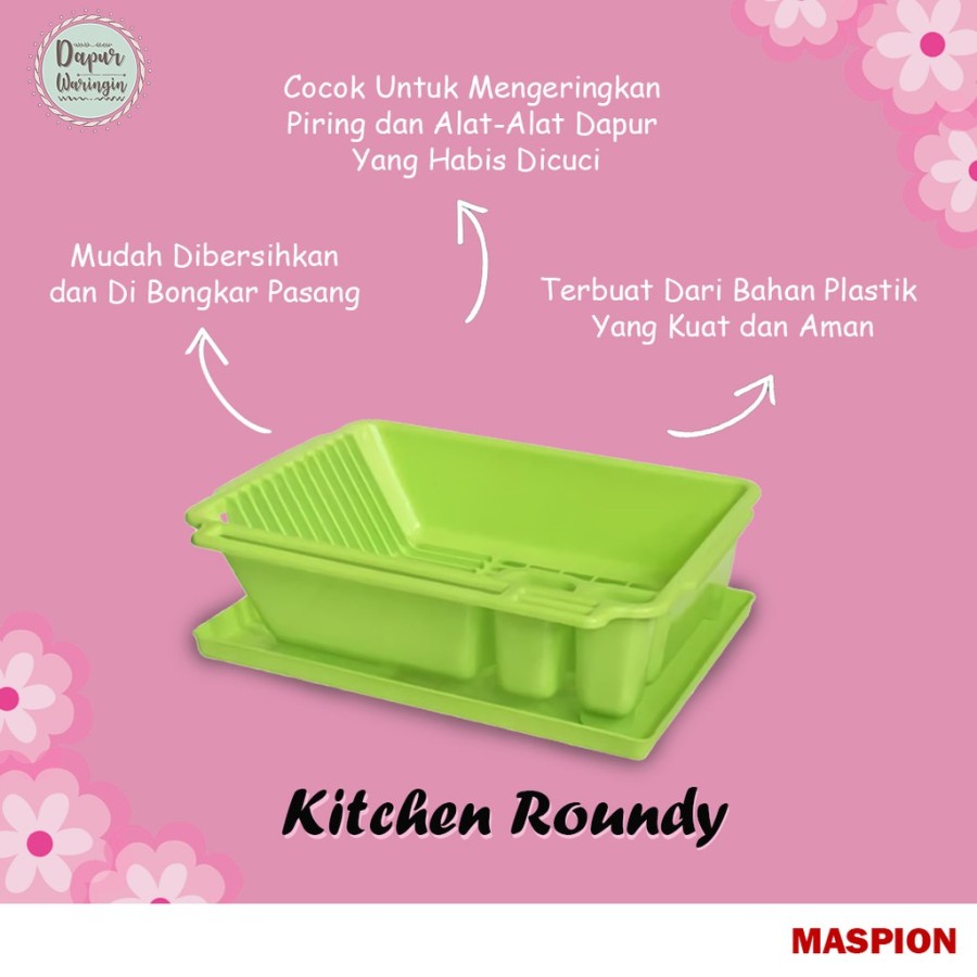 MASPION Rak Piring / Dish Dryer Kitchen Roundy BK 075