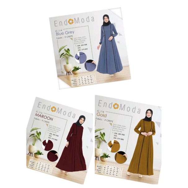 Gamis endomoda terbaru / Endomoda IC 114 / Gamis dewasa / Gamis jumbo