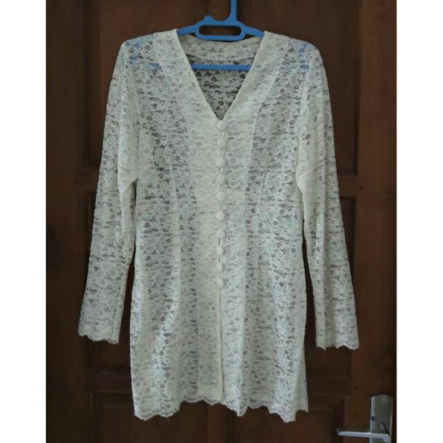 Kebaya brokat kuning muda - PRELOVED