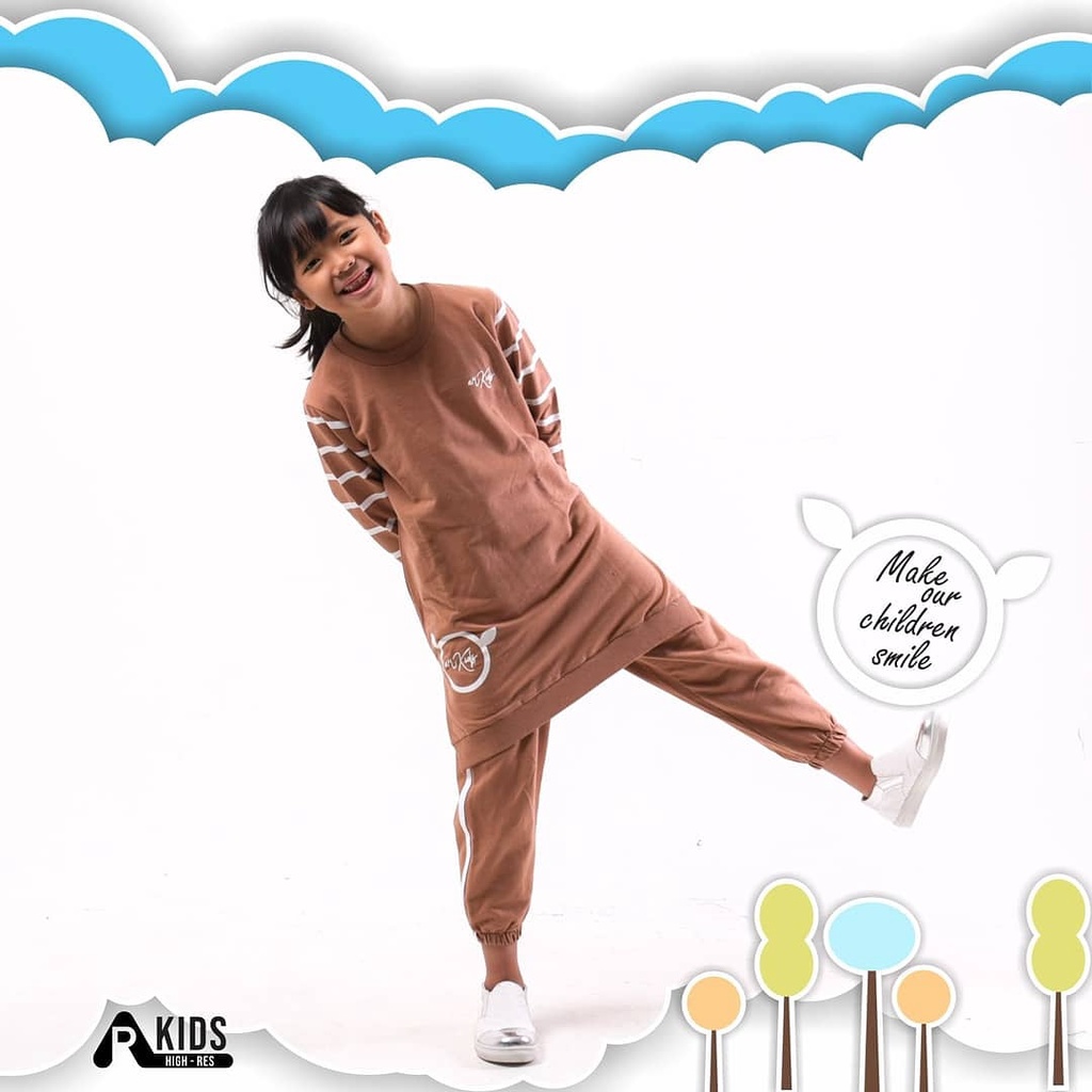 Setelan Anak Perempuan ONE SET BEBY TERRY Warna Coksu