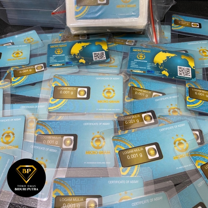 EMAS MINI MICRO GRAM 0.001gram LOGAM MULIA 24KARAT DIJAMIN ASLI ORIGINAL TERMURAH BABY GOLD SOUVENIR GIFT HADIAH KADO MINIGOLD / MINIGRAM TOKO EMAS-MG 51-75pcs