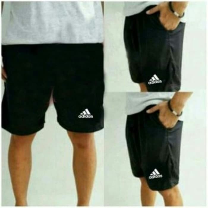 PRIA-LARI-CELANA- CELANA PENDEK BOLA DENGAN SAKU ADIDAS HITAM / KOLOR BOLA FUTSAL LARI -CELANA-LARI-