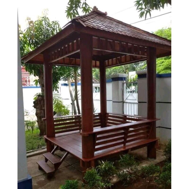 Gazebo Taman Kayu Glugu Kelapa