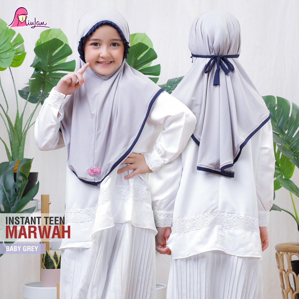 MIULANORI Marwah Teen Jilbab Anak Miulan Hijab Instan Usia Sekolah SD HijabJersey  List dan Warna Ca