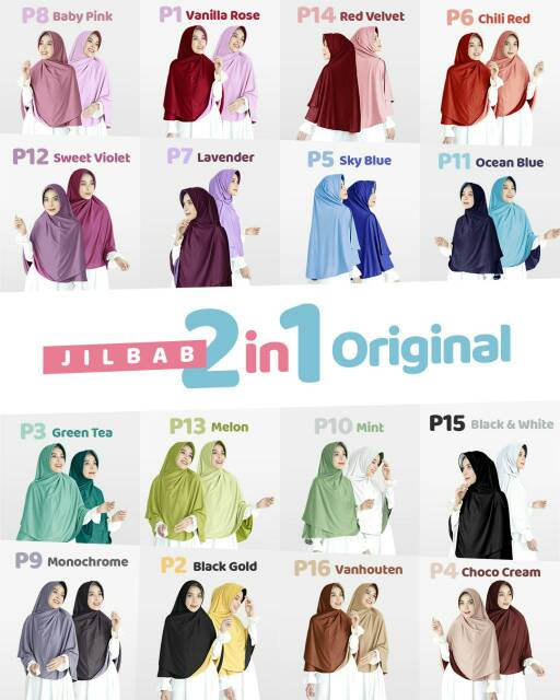 JILBAB INSTAN BOLAK BALIK PRICILLA ORIGINAL PAD-6