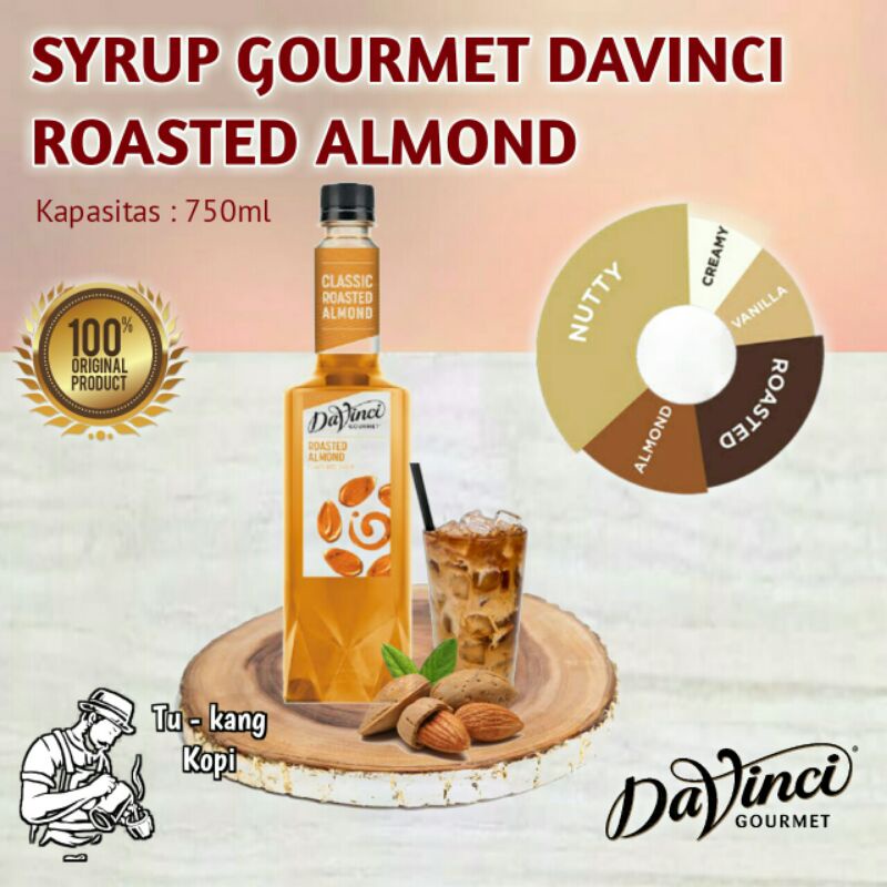 

SYRUP GOURMET DAVINCI ROASTED ALMOND FLAVOUR PERASA MINUMAN KOPI 750ML ORIGINAL