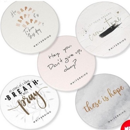 ONLYONE12 Tatakan Gelas Diatomite Mudah Menyerap Cepat Kering / Tatakan Gelas Air Panas dan Dingin / Tatakan Makanan Panas / Tatakan Gelas Aesthetic / Tatakan Gelas Tulisan