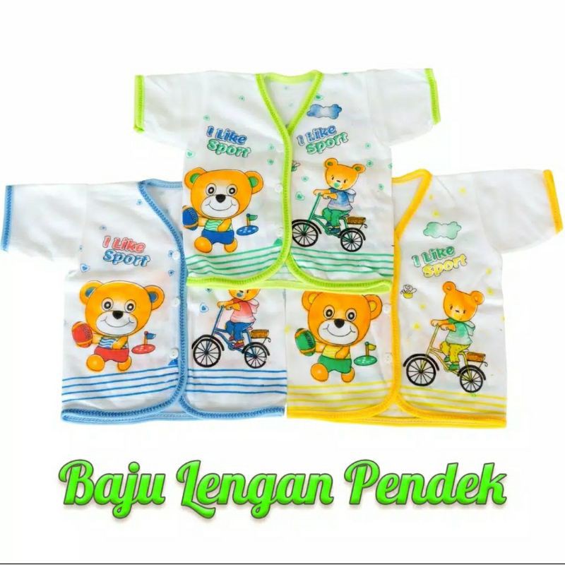 baju bayi lengan pendek motif 0-6 bulan newborn laki perempuan atasan perlengkapan bayi baru lahir