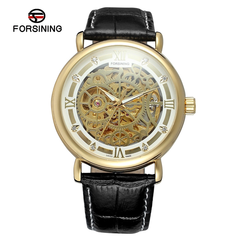 

Jam Tangan Forsining Asli Pria Luxury Leather Strap Watch Mekanik Hollow Otomatis Waterproof