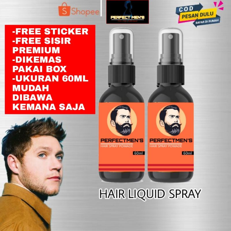 POMADE CAIR PERFECTMENS HAIR SPRAY POMADE Pelurus rambut permanen pomade cair parfum rambut hair spray Gratis sisir raku dan stiker, minyak rambut pria, pomade spray cair