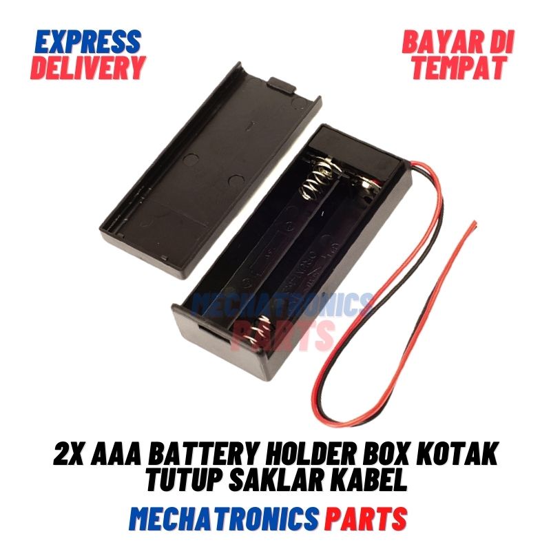 [SOC-9126] 2X AAA BATTERY HOLDER BATERAI CASE BATRE BOX KOTAK TUTUP SAKLAR KABEL