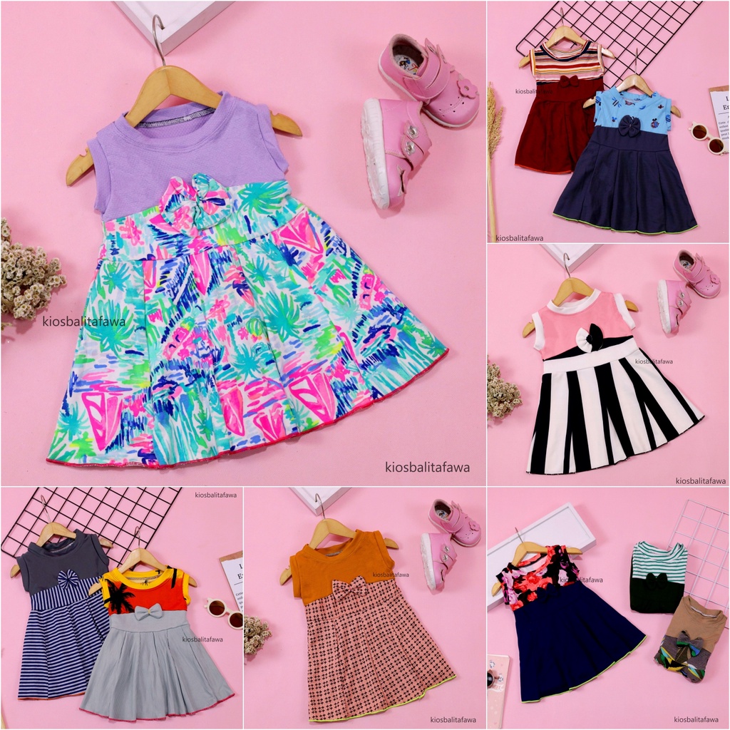 Dress Aila size Bayi - 6 Tahun / Dres Pesta Murah Grosir Baju Anak Perempuan Harian Gaun Import