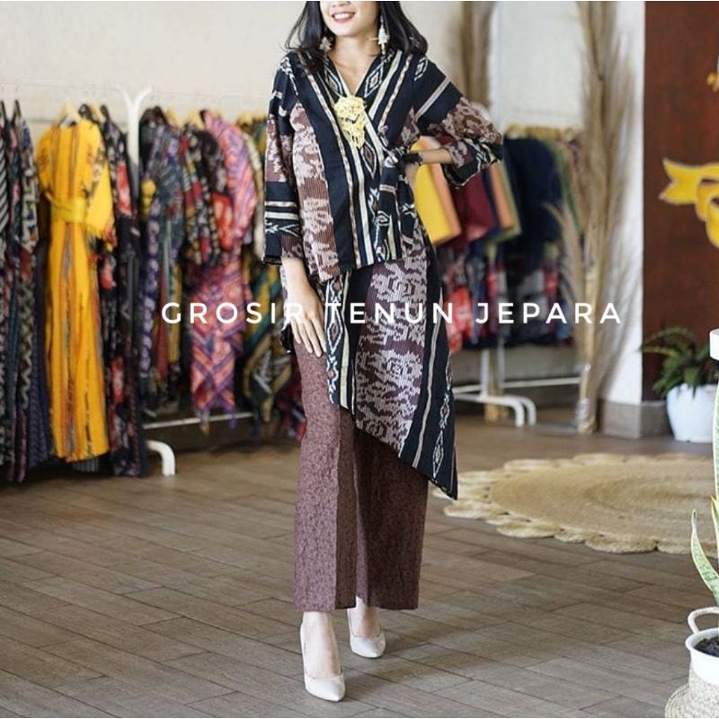 SET TENUN BROWN + CELANA TOYOBO/SET COUPLE TENUN/BAJU TENUN TERBARU/COUPLE FAMILY/BAJU BIGSIZE