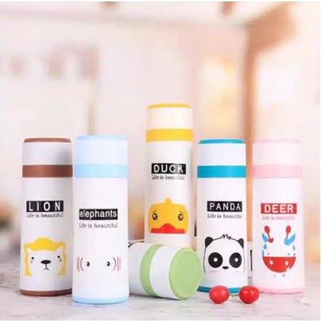 [ Cinicini ] Botol Kaca Animal Botol Minum Stainless Motif