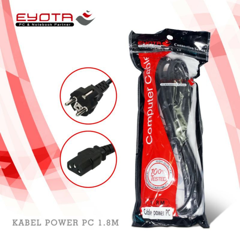 Kabel power cpu komputer TV kualitas Bagus 1.8m 100% TESTED