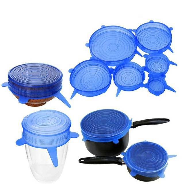 (Tebal)Strech Bowl Cover 1 set isi 6 pcs  /Lid Silicone Food cover with colour box