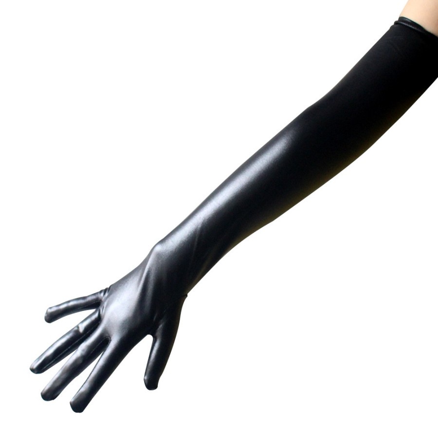 LTX-01 sarung tangan panjang latex polos long gloves leather cosplay