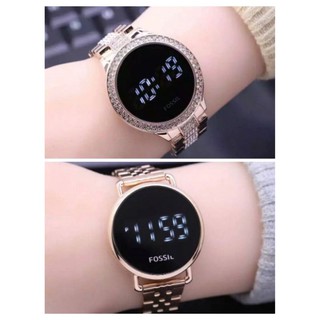 Best seller!!Jam tangan fashion wanita L55227 digital touch screen model rantai stainless elegan