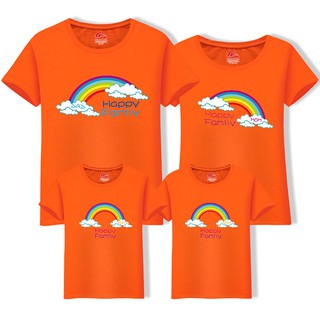  Kaos  T Shirt Keluarga Lengan  Pendek  Warna Pelangi  untuk 