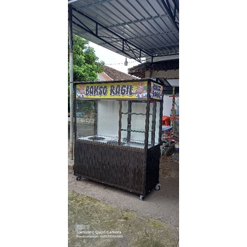 Rombong Bakso Alumunium coklat