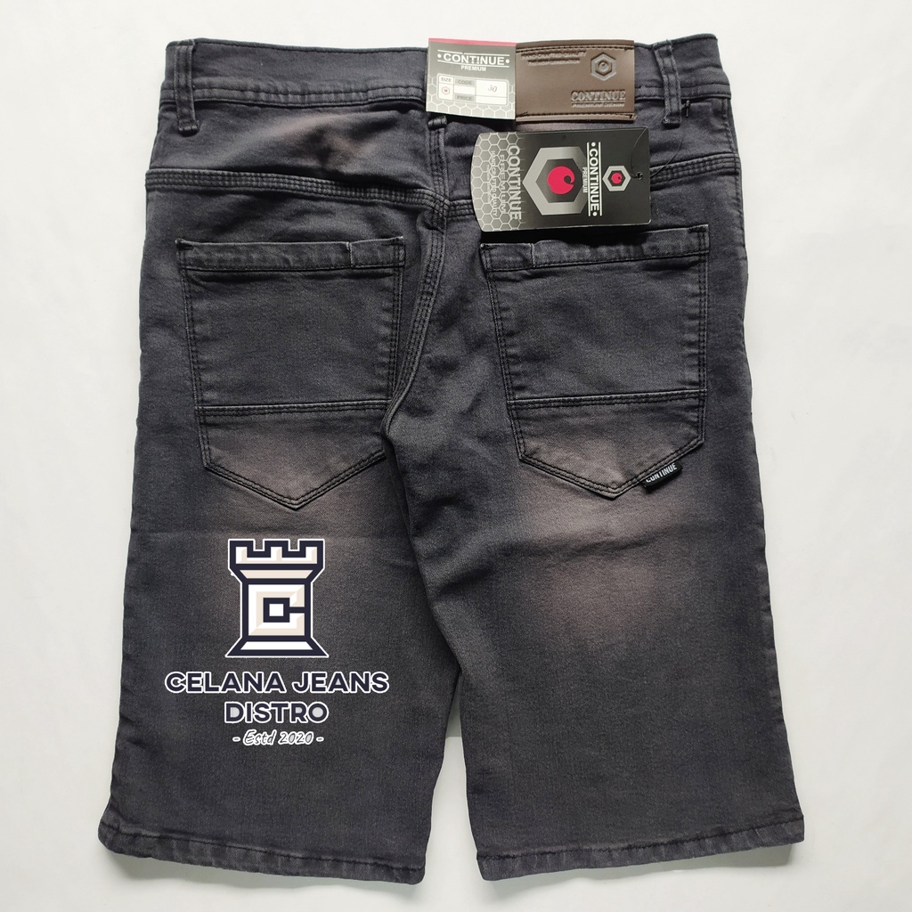 Celana Jeans Pendek Pria Abu abu Distro Continue