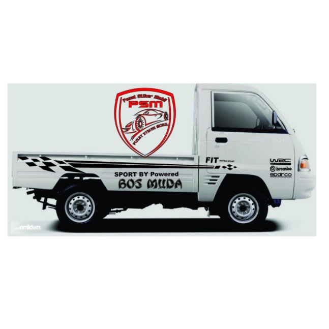 Stiker mobil pick up Suzuki terbaru STIKER MOBIL PICK UP SS DESAIN BURUNG GARUDA BEBAS REQUEST NAMA 