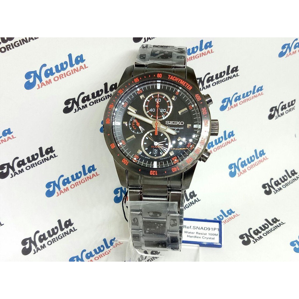 Seiko Quartz SNAD91P1 Chronograph Black - Jam Tangan Pria SNAD91