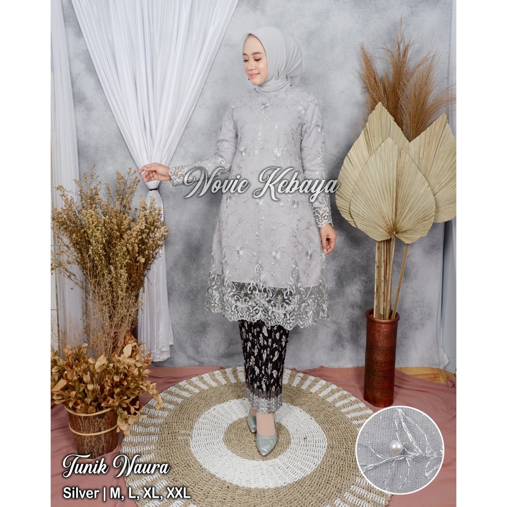 PROMO SET TUNIK TULLE MUTIARA BORDIR / SET TUNIK TULLE MUTIARA BORDIR HAURA