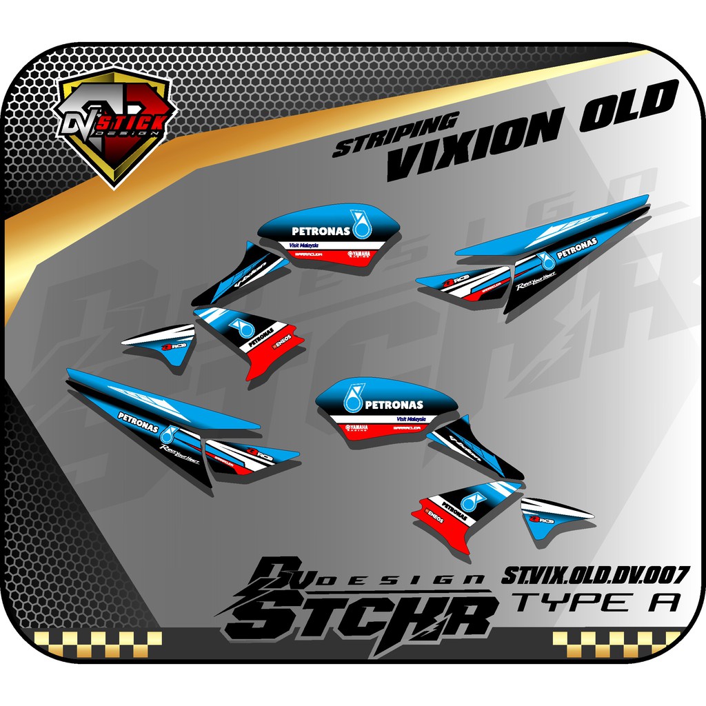 sticker motor VIXION OLD PETRONAS-variasi motor striping VIXION OLD PETRONAS