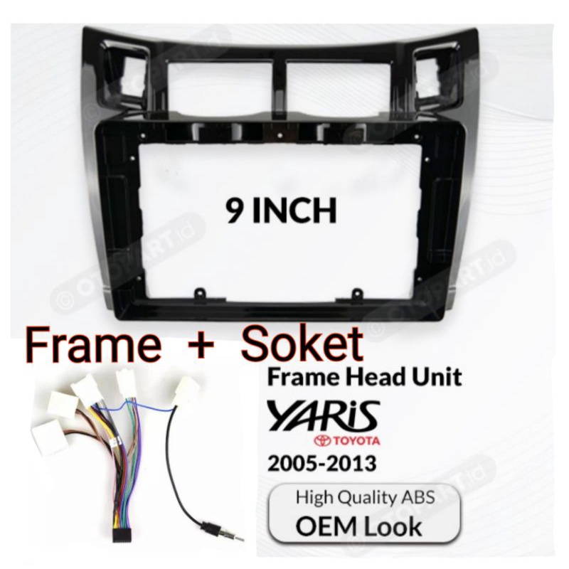 Frame 9 inch Toyota Yaris Lama / Yaris Lele /Yaris Bakpao Frame Android + Soket Plug And Play TOYOTA