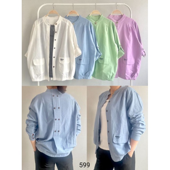 YT.ATASAN WANITA,PAKAIAN WANITA,BAJU WANITA,KATUN LINEN,BORDIR  LUBANA SHIRTS 599