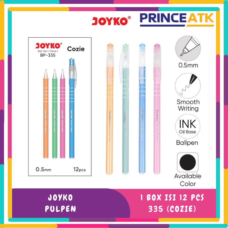 

[12 PCS] JOYKO BALLPOINT / PULPEN / PENA BP-335 COZIE 0.5 MM