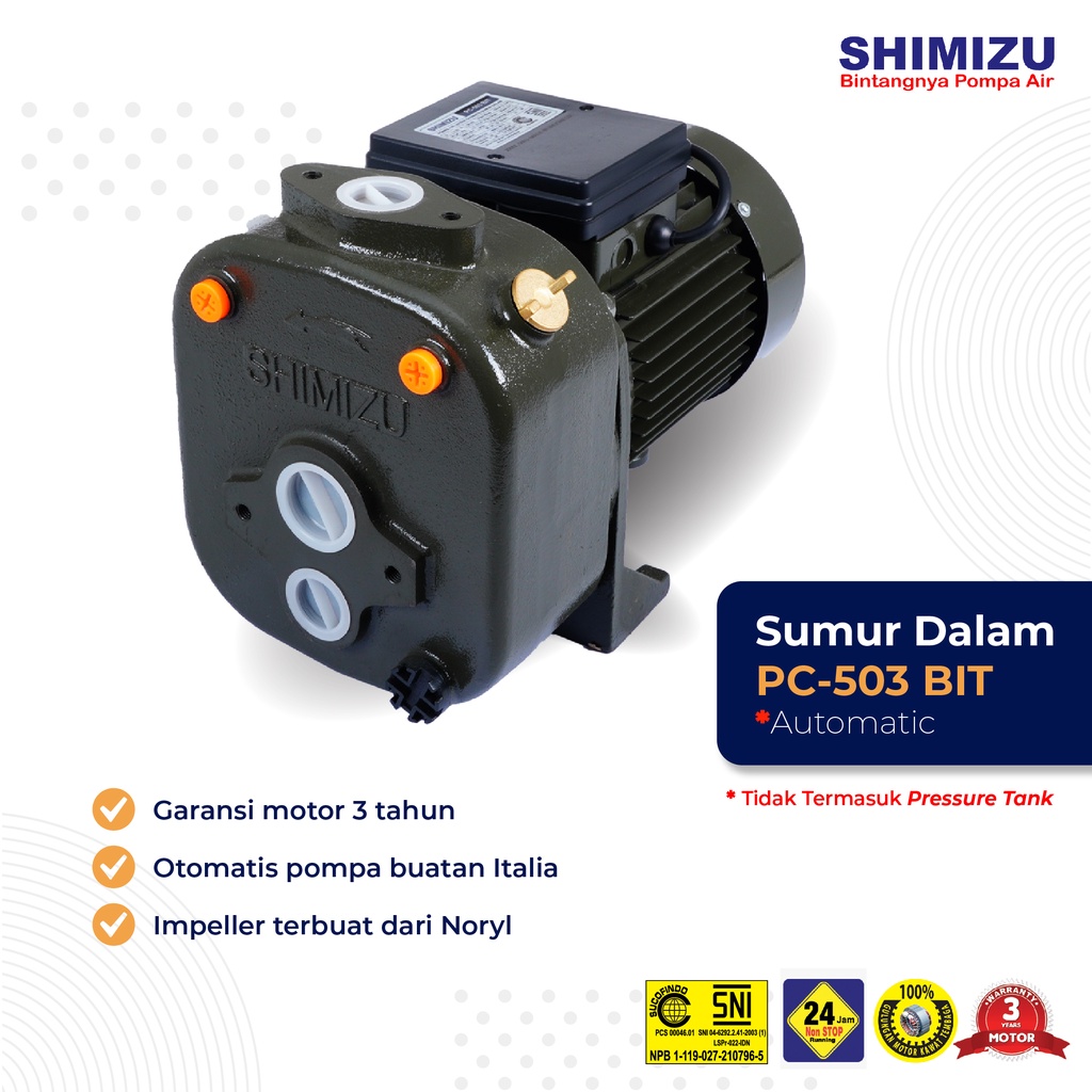Shimizu Pompa Air Sumur Dalam ( Jet Pump ) / Pompa Air Gaya Italy PC 503 BIT