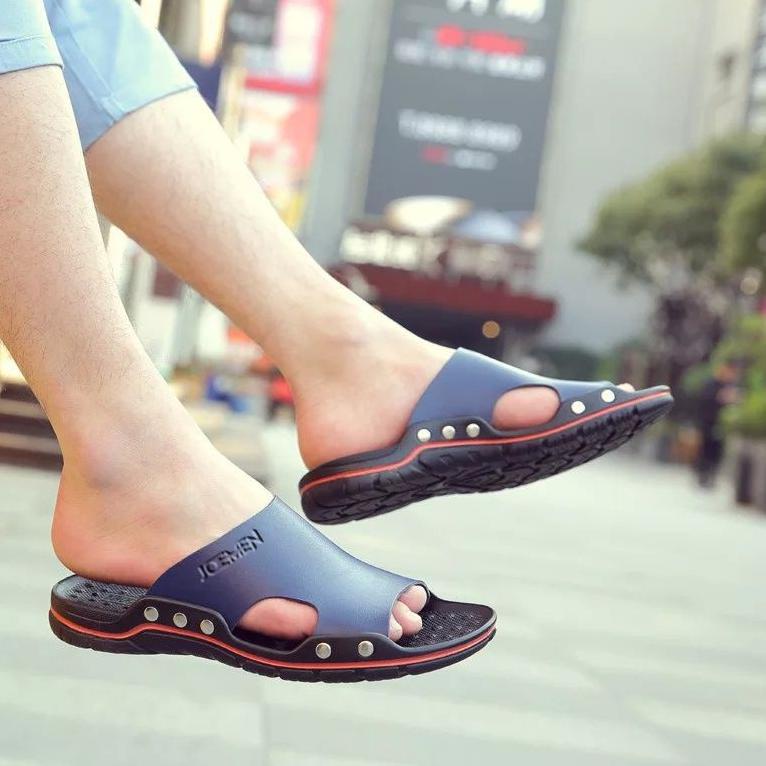 [KKR.31My22ˢ] Sandal Sendal Pria kulit casual dewasa keren murah kekinian asli original 100% import 