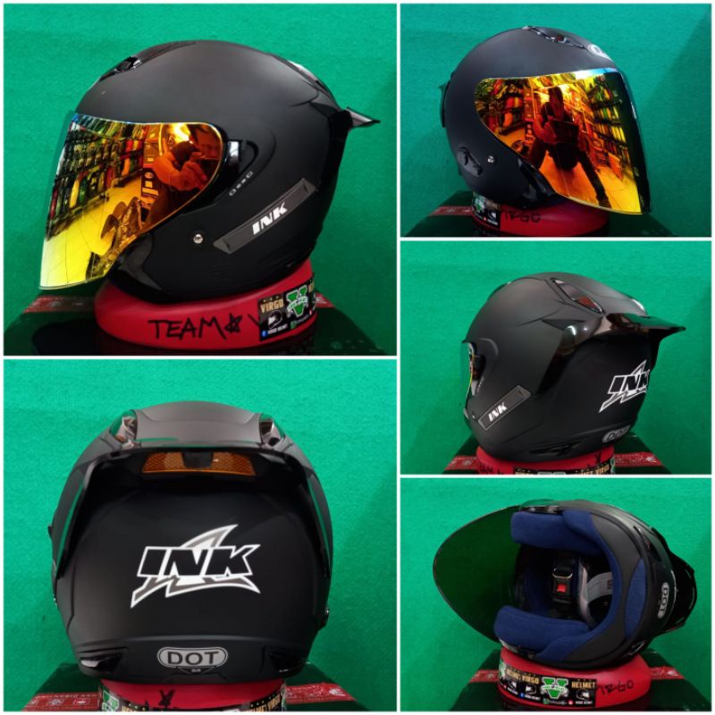 INK METRO 2 SOLID BLACK  MATT DOFT PAKET GANTENG VISOR IRIDIUM + SPOILER