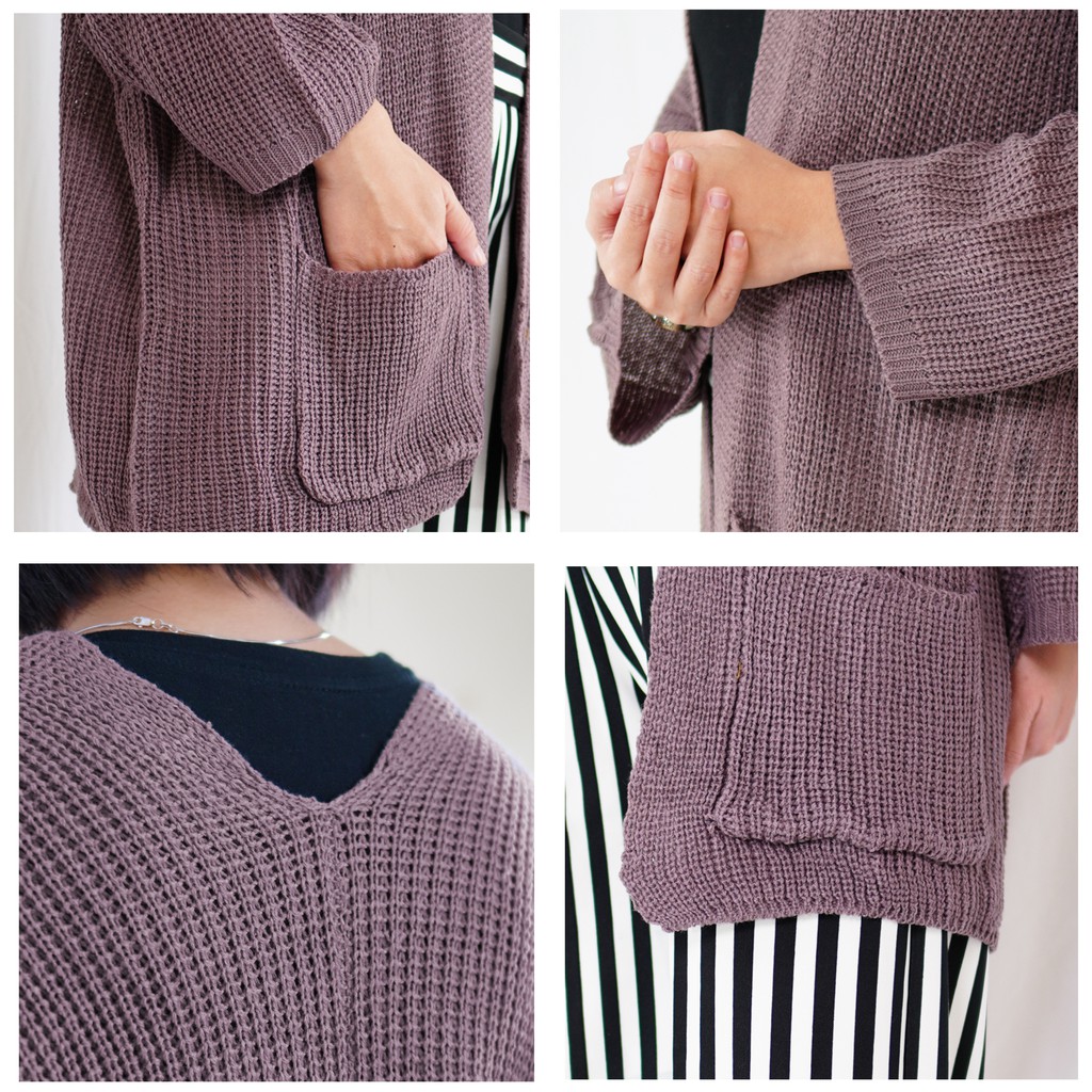 OKECHUKU Oversize Lavella Kardigan Wanita Outer Wanita Cardigan Rajut-7