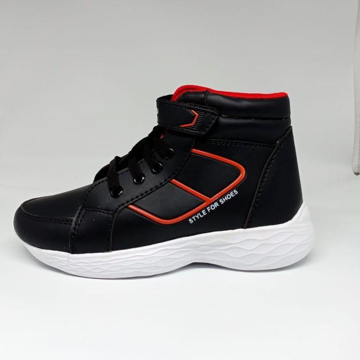 Paling Diminati sepatu anak sekolah - model Boot / sepatu TK SD hitam Jackson sol putih