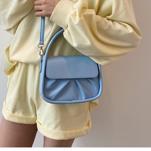 KOREAN CUTE MESSENGER BAG PASTEL COLOR / TAS SLING BAG FASHION LUCU / TAS SELEMPANG KOREA KULIT LEATHER / Hammock bag simple mini import