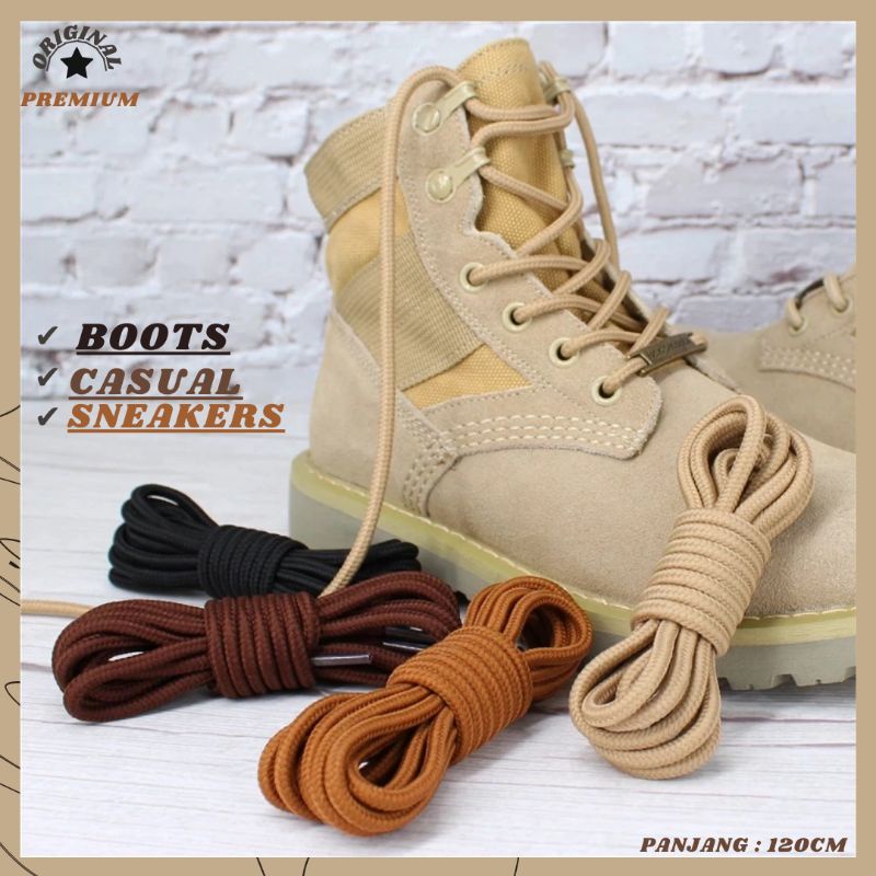 Tali sepatu 120cm sepasang premium tebal cotton shoelaces laces aksesoris sneaker Hoodie boots terbaik murah medan