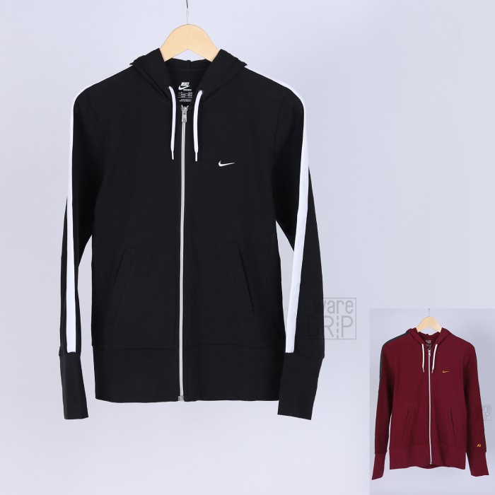 Original Nike Jaket Track Katun Olahraga Sport Fitness Wanita Polos - Merah, M