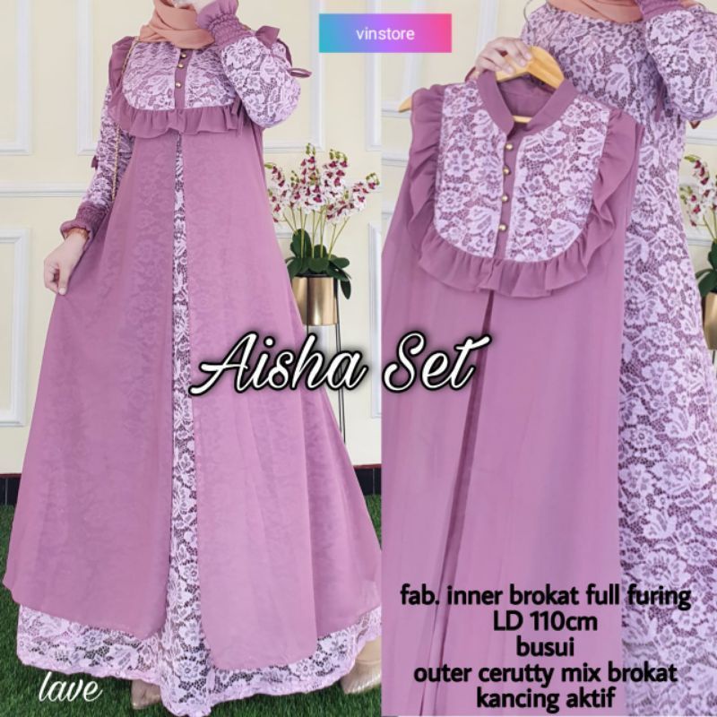 AISHA SET INNER BRUKAT + OUTER CERUTY MIX BRUKAT  FULL PURING
