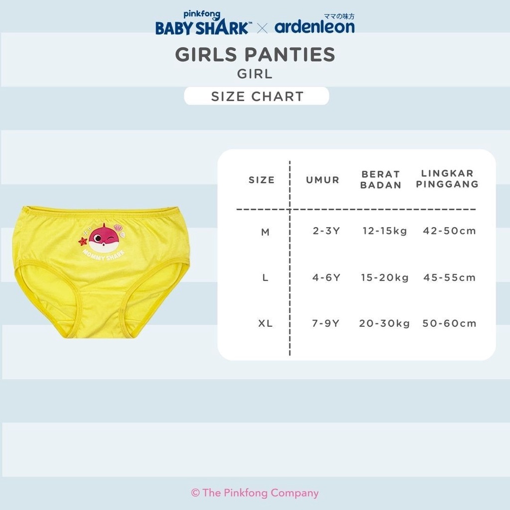 ARDENLEON x Pingfong Baby Shark Girls Panties 1.0