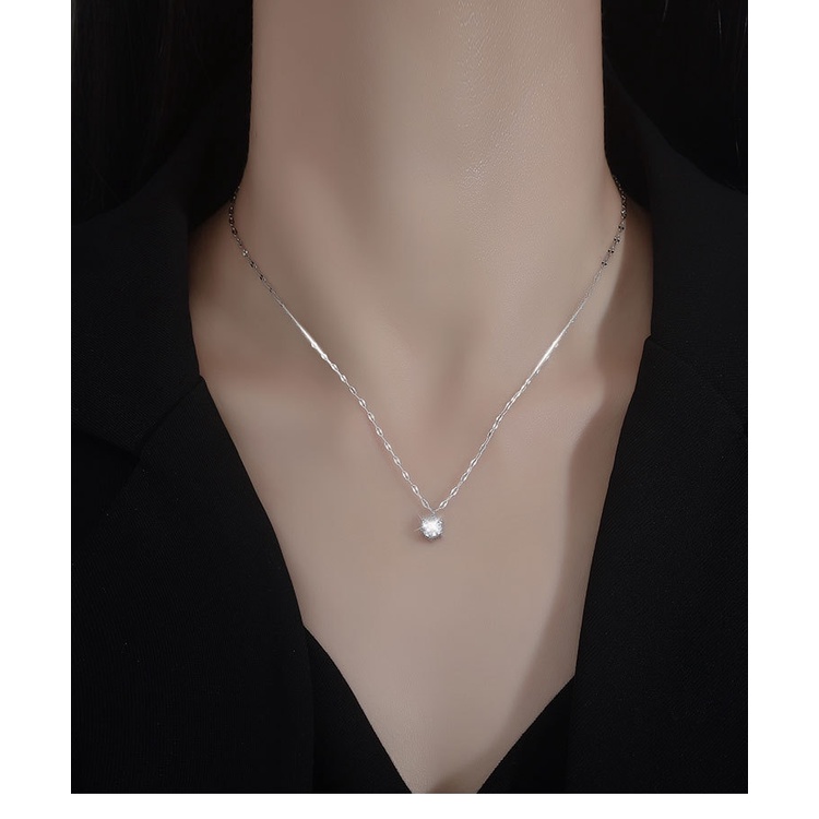 Stainless steel solitaire kalung wanita desain kalung minat khusus cahaya mewah 2021 baru fashion