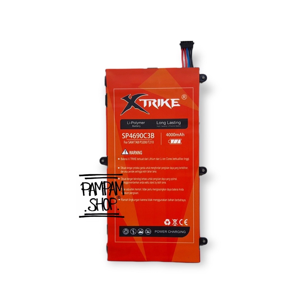 Baterai XTRIKE Double Power Original Samsung Galaxy Tablet Tab 3 P3200 T4000E T210 T211 Batre Batrai