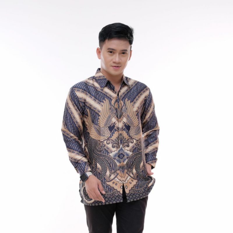 Kemeja Pria Lengan Panjang Batik Semi Sutra